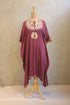 Wine Handwork Bandhej Kaftan